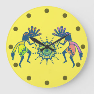 Grande Horloge Ronde Native Americans Culture - Sun Dancing Kokopelli 5