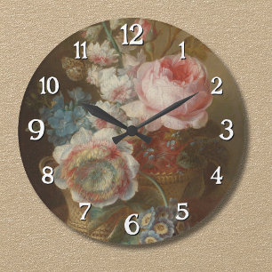Grande Horloge Ronde Nature morte avec fleurs – Cornelis van Spaendonck