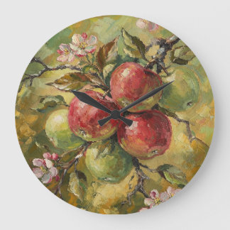 Grande Horloge Ronde Nature morte de pomme vintage