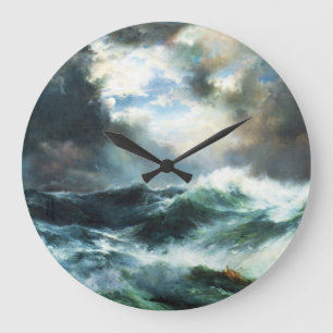 Grande Horloge Ronde Naufrage éclairé par la lune en mer