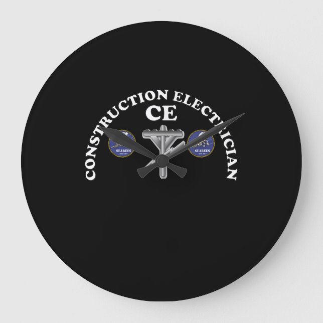 Grande Horloge Ronde Navy Seabee Construction Electrician Rating Badge (Recto)