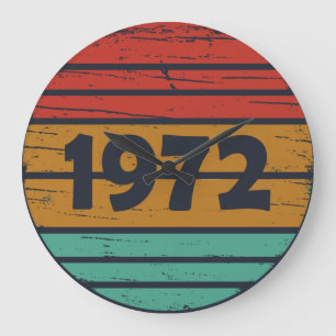 Grande Horloge Ronde Né en 1972 cadeau d'anniversaire vintage