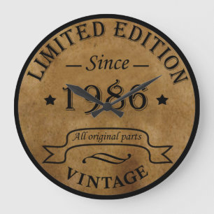 Grande Horloge Ronde Né en 1986 Cadeau d'anniversaire de style antique 