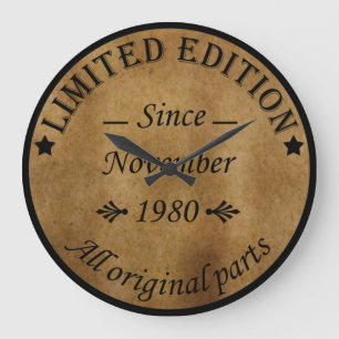 Grande Horloge Ronde Né en novembre 1980 cadeau d'anniversaire vintage