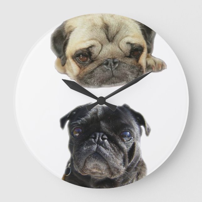 Grande Horloge Ronde Ne perde pas l'heure style pugs (Recto)