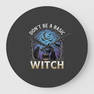 Grande Horloge Ronde Ne Soyez Sorcière De Base Chaudron D'Halloween Cha