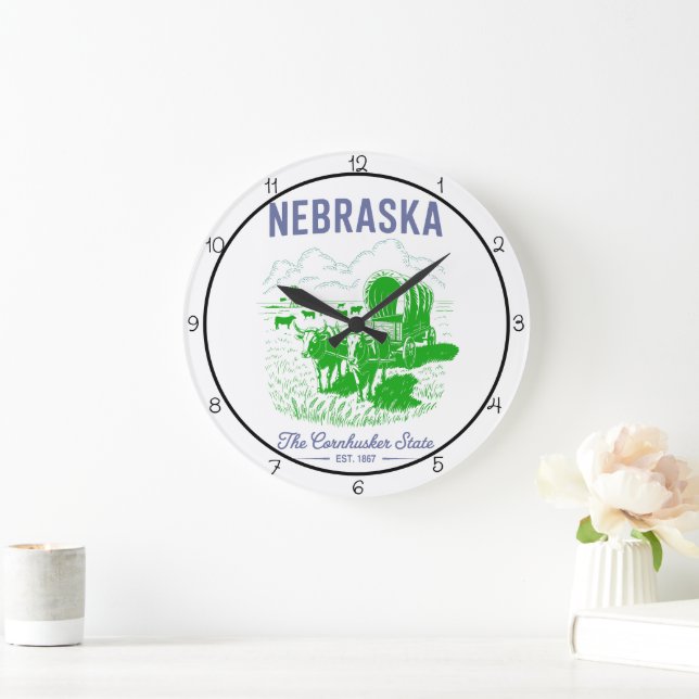 Grande Horloge Ronde Nebraska Cornhusker State Farm (Maison)
