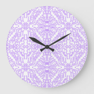 Grande Horloge Ronde Nébuleuse Mystique Lilas
