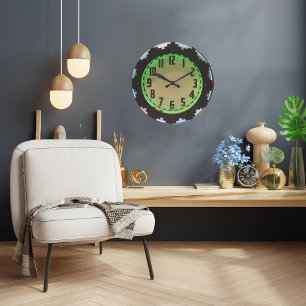 Grande Horloge Ronde Neon Aztec 1930's Clock