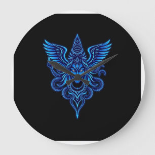 Grande Horloge Ronde "Neon Divine : Le Gardien Cosmique"