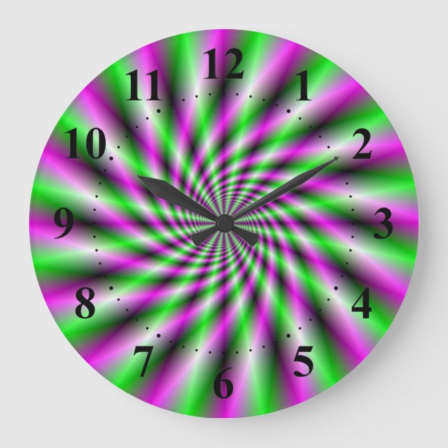 Grande Horloge Ronde Neon Filer Wheel Playing Wall Clock (Recto)