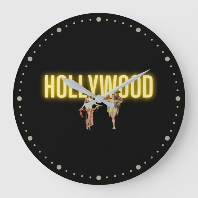 Grande Horloge Ronde Neon Hollywood & Beautés Vintages (Recto)