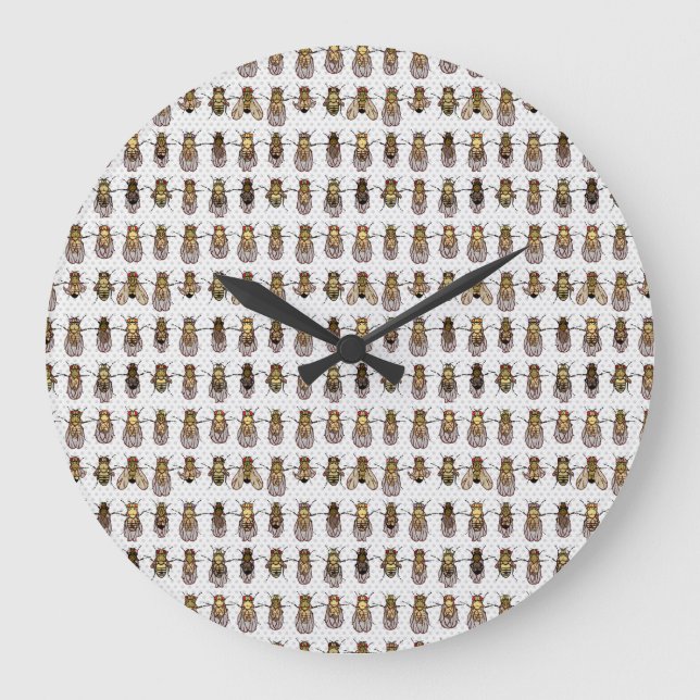 Grande Horloge Ronde Neutral Color Drosophila Clock (Recto)