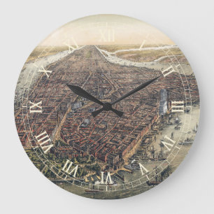 Grande Horloge Ronde New York City vintage, Manhattan, pont de Brooklyn