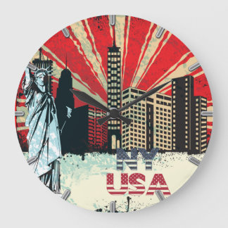 Grande Horloge Ronde new York vintage grunge clock rock rock