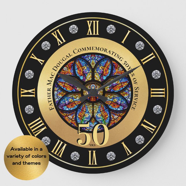 Grande Horloge Ronde N'IMPORTE QUEL Anniversaire d'Ordination Personnal (Créateur téléchargé)