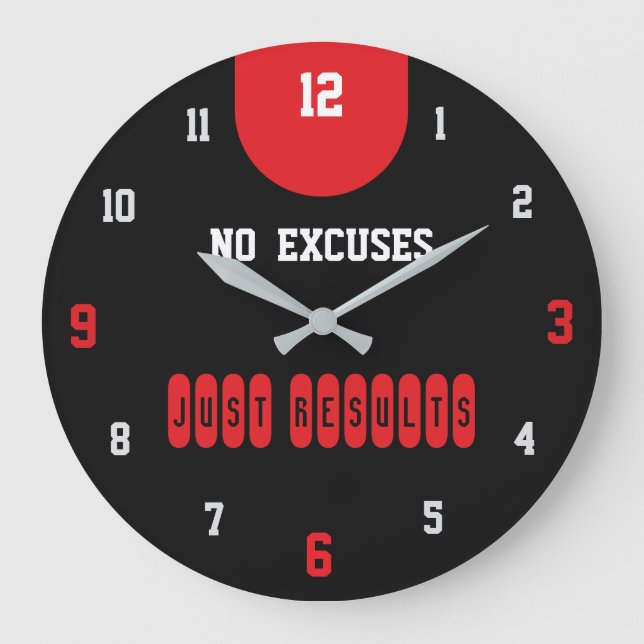 Grande Horloge Ronde No Excuses Just Results Black Fitness (Recto)