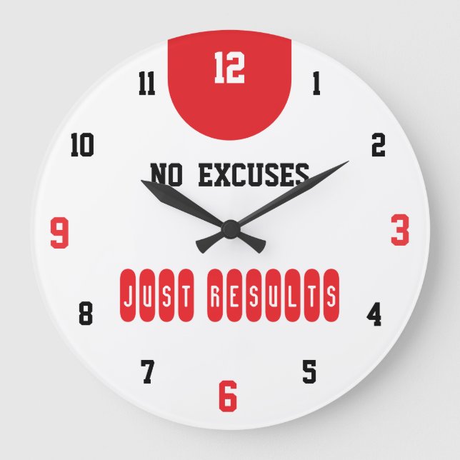 Grande Horloge Ronde No Excuses Just Results Fitness (Recto)