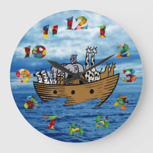 Grande Horloge Ronde Noah's Ark - Numéros de Jelly Bean