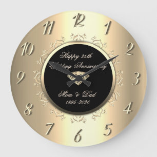 Grande Horloge Ronde Noces de diamant 25e anniversaire de mariage