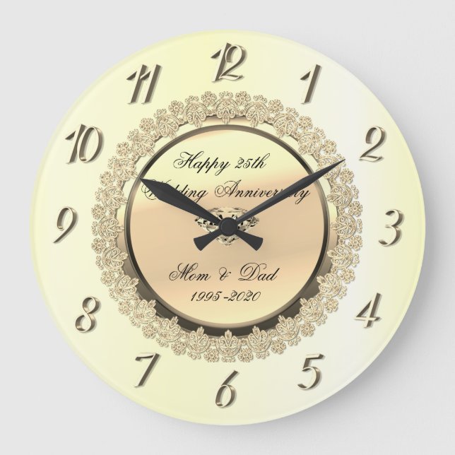 Grande Horloge Ronde Noces de diamant - 25e anniversaire de mariage (Recto)