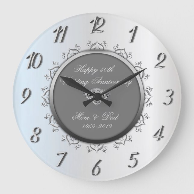 Grande Horloge Ronde Noces de diamant 50e anniversaire de mariage (Recto)