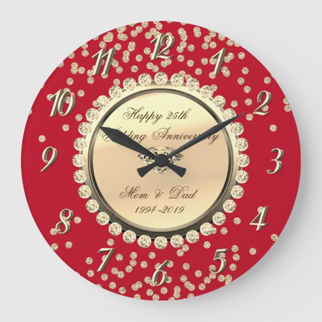 Grande Horloge Ronde Noces de diamants 25e anniversaire de mariage (Recto)