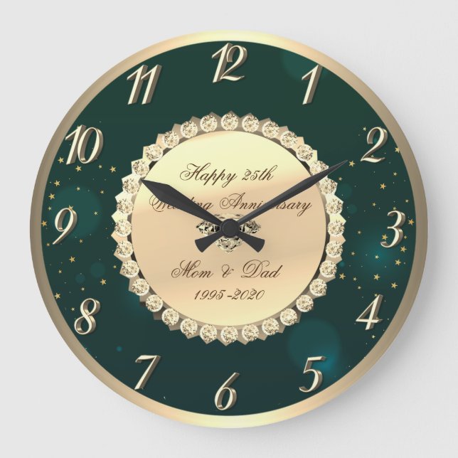 Grande Horloge Ronde Noces de diamants : 25e anniversaire de mariage (Recto)