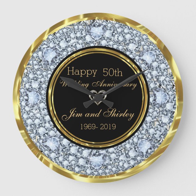 Grande Horloge Ronde Noces d'or 50e anniversaire de mariage (Recto)