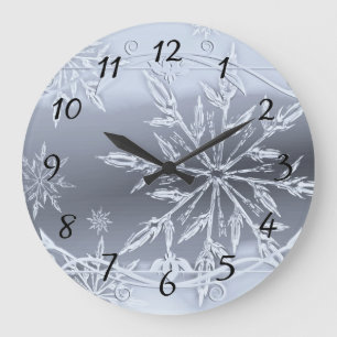 Grande Horloge Ronde Noël argent