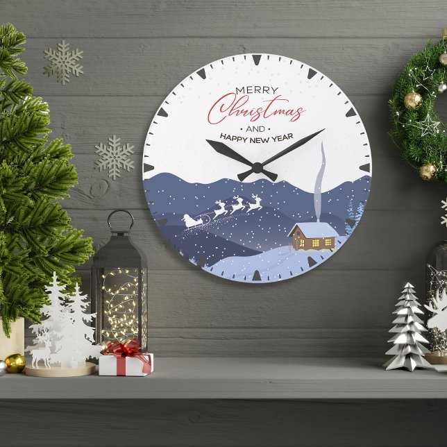 Grande Horloge Ronde Noël | Bonne année | cadeau Père Noël (Créateur téléchargé)