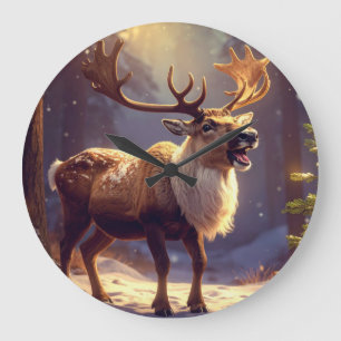 Grande Horloge Ronde Noël CHÈQUE À PÈRE NOËL COEUR