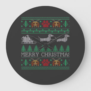 Grande Horloge Ronde Noël Dack Schnitzel Dack Chien Vieux Noël