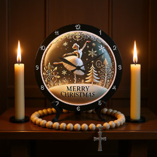 Grande Horloge Ronde Noël de Ballerina