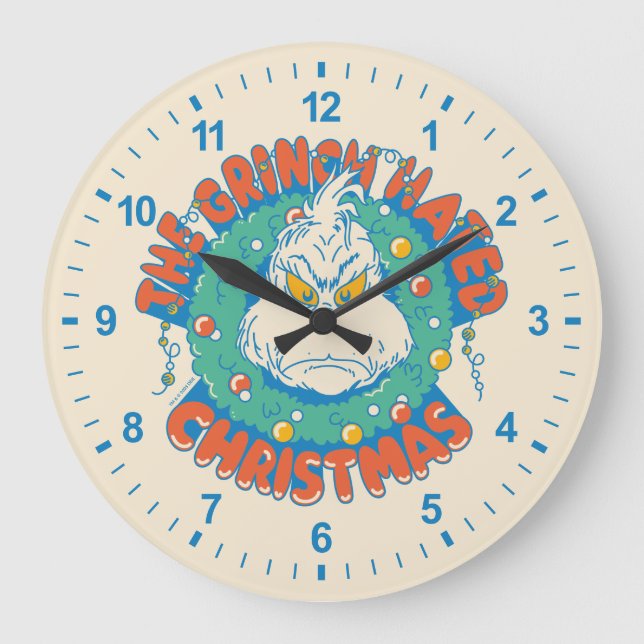 Grande Horloge Ronde Noël de Grinch haï (Recto)