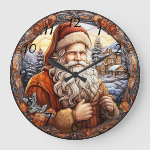 Grande Horloge Ronde Noël de Noël du Père Noël