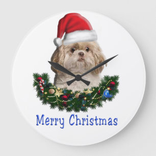 Grande Horloge Ronde Noël des animaux