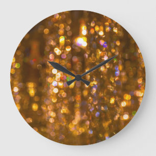 Grande Horloge Ronde Noël d'or : Arrière - plan Abstrait désobéi