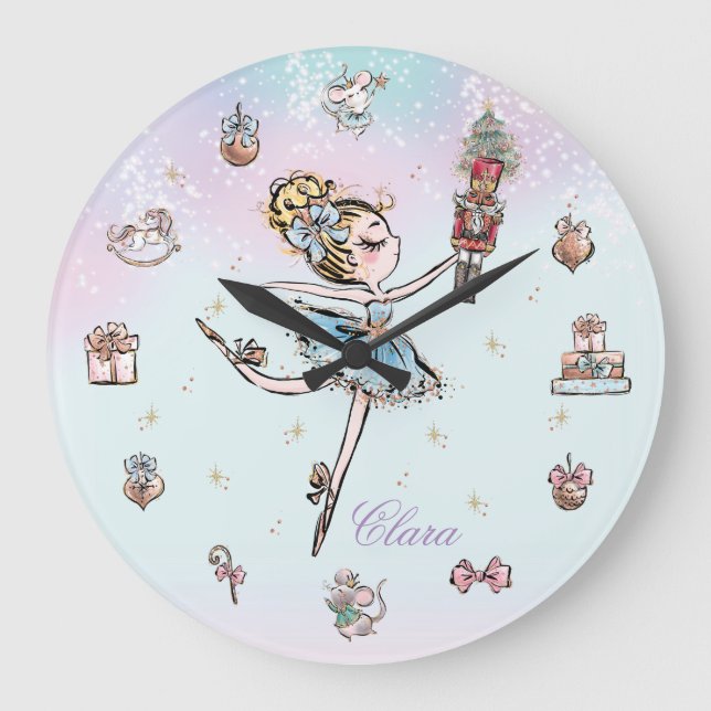 Grande Horloge Ronde Noël du Nutcracker et du Clara Dance Ballet (Recto)