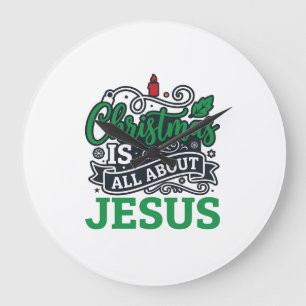Grande Horloge Ronde Noël est tout sur le design Jésus