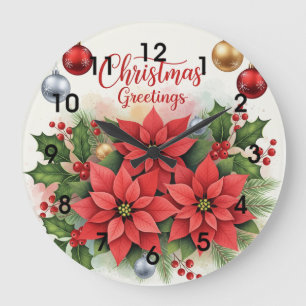 Grande Horloge Ronde Noël, Festive,
