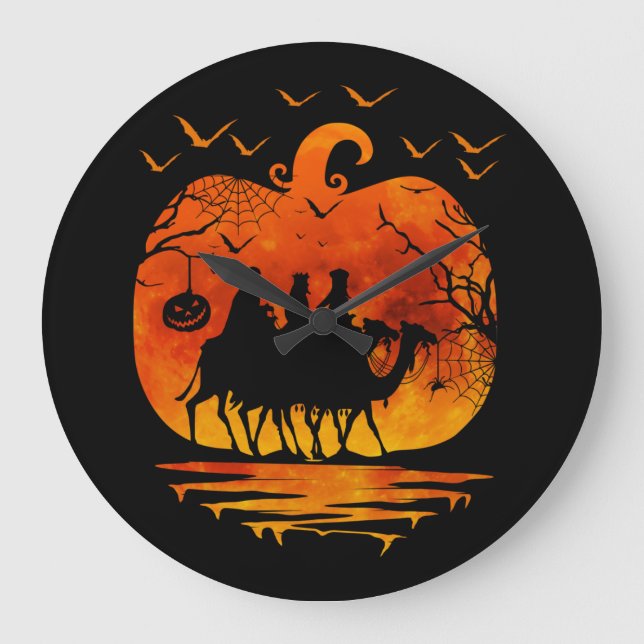 GRANDE HORLOGE RONDE NOËL HALLOWEWEEN COSTUME CITROUILLE NOËL CADEAU (Recto)