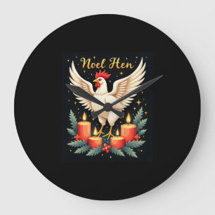 Grande Horloge Ronde Noel Hen Chicken