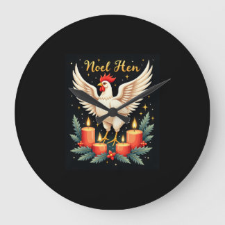 Grande Horloge Ronde Noel Hen Chicken