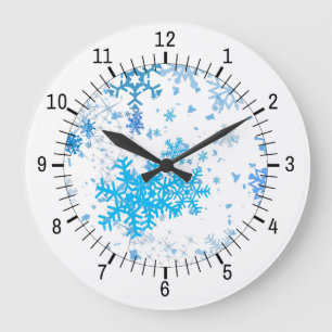Grande Horloge Ronde Noël neige