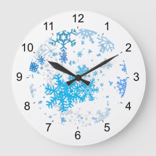 Grande Horloge Ronde Noël neige