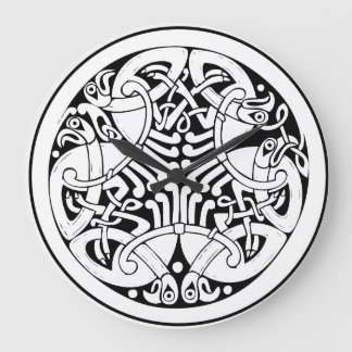 Grande Horloge Ronde Noeud nordique - Viking Mythology Art
