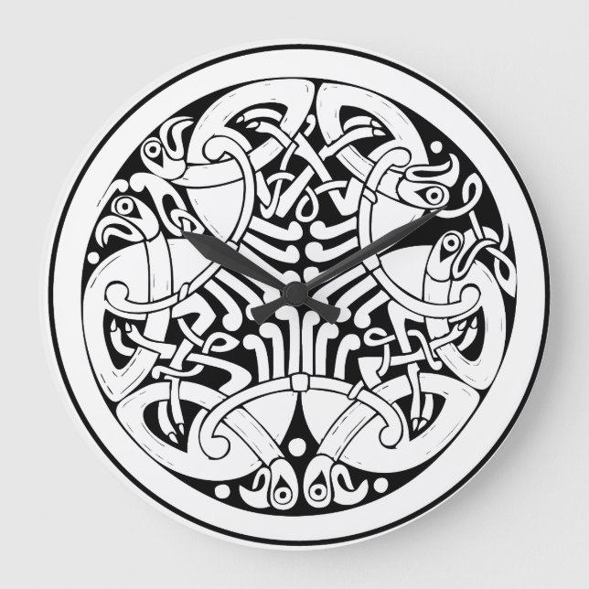 Grande Horloge Ronde Noeud nordique - Viking Mythology Art (Recto)