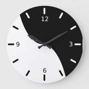 Grande Horloge Ronde Noir et blanc