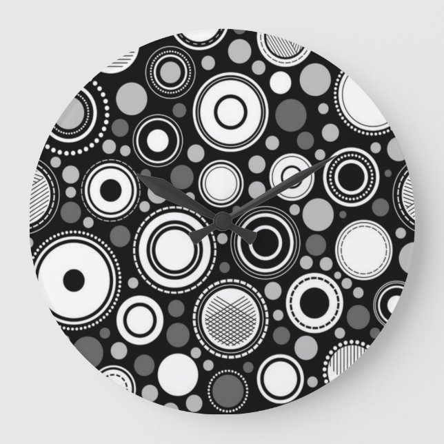 Grande Horloge Ronde Noir et gris (Recto)